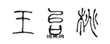 陳聲遠王台桃篆書個性簽名怎么寫