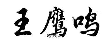 胡問遂王鷹鳴行書個性簽名怎么寫