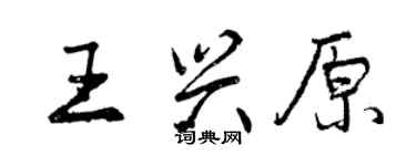 曾慶福王興原行書個性簽名怎么寫