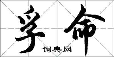 胡問遂孚命行書怎么寫