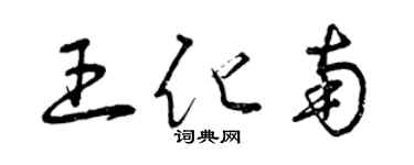 曾慶福王化南草書個性簽名怎么寫