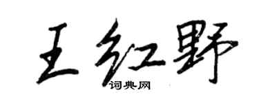 王正良王紅野行書個性簽名怎么寫