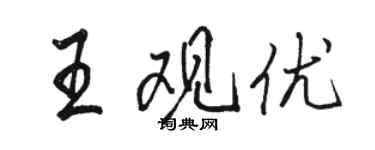 駱恆光王觀優行書個性簽名怎么寫