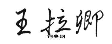 駱恆光王拉卿行書個性簽名怎么寫