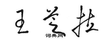 駱恆光王芝拉草書個性簽名怎么寫