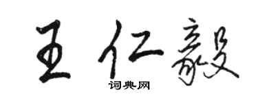 駱恆光王仁毅行書個性簽名怎么寫