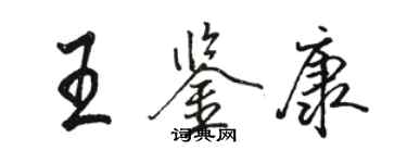 駱恆光王鑑康行書個性簽名怎么寫