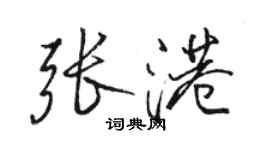 駱恆光張港行書個性簽名怎么寫