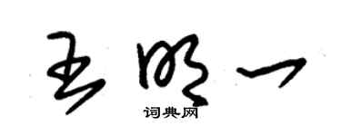 朱錫榮王明一草書個性簽名怎么寫