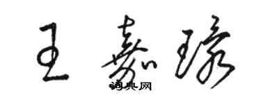 駱恆光王嘉環草書個性簽名怎么寫