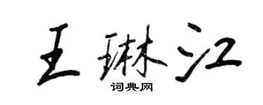 王正良王琳江行書個性簽名怎么寫
