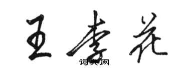 駱恆光王李花行書個性簽名怎么寫