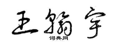 曾慶福王翰宇草書個性簽名怎么寫