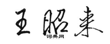 駱恆光王昭來行書個性簽名怎么寫