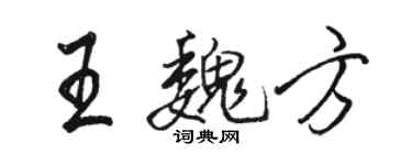 駱恆光王魏方行書個性簽名怎么寫