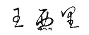 駱恆光王西里草書個性簽名怎么寫