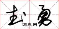 朱錫榮武勇草書怎么寫