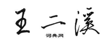 駱恆光王二溪行書個性簽名怎么寫