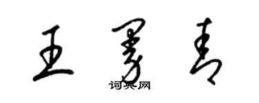 梁錦英王曼青草書個性簽名怎么寫