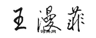 駱恆光王漫菲行書個性簽名怎么寫
