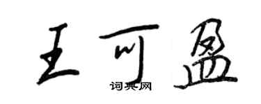 王正良王可盈行書個性簽名怎么寫