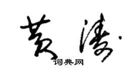 朱錫榮黃濤草書個性簽名怎么寫