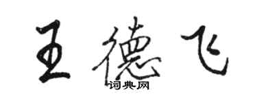 駱恆光王德飛行書個性簽名怎么寫