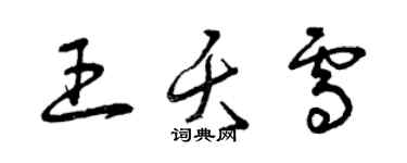 曾慶福王夭雪草書個性簽名怎么寫