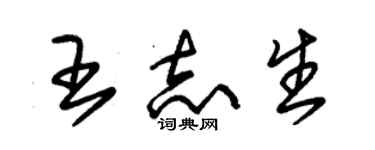 朱錫榮王志生草書個性簽名怎么寫