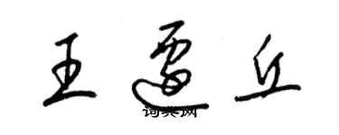 梁錦英王遷丘草書個性簽名怎么寫