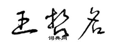 曾慶福王哲名草書個性簽名怎么寫