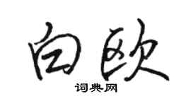 駱恆光白歐行書個性簽名怎么寫