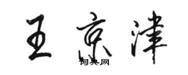 駱恆光王京津行書個性簽名怎么寫