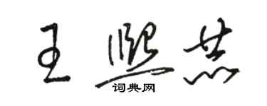 駱恆光王熙赫草書個性簽名怎么寫