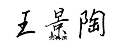 王正良王景陶行書個性簽名怎么寫