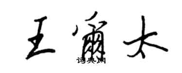 王正良王爾太行書個性簽名怎么寫