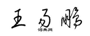 梁錦英王易鵬草書個性簽名怎么寫