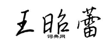 王正良王昭蕾行書個性簽名怎么寫