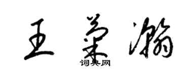 梁錦英王菊瀚草書個性簽名怎么寫