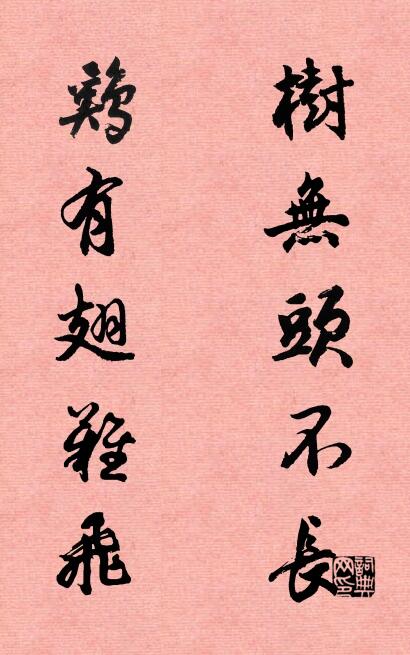 樹無頭不長 雞有翅難飛怎么寫好看