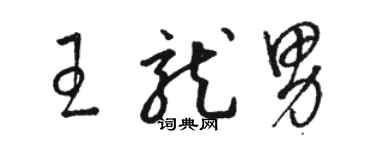 駱恆光王龍男草書個性簽名怎么寫