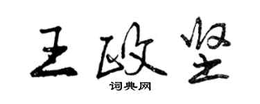 曾慶福王政堅行書個性簽名怎么寫