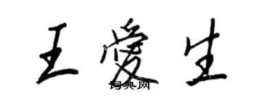 王正良王愛生行書個性簽名怎么寫