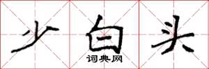 袁強少白頭楷書怎么寫
