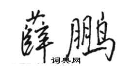 駱恆光薛鵬行書個性簽名怎么寫