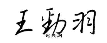 王正良王勁羽行書個性簽名怎么寫