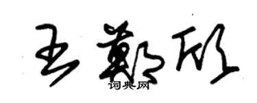 朱錫榮王鄭欣草書個性簽名怎么寫