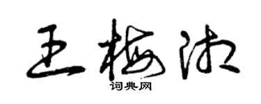 曾慶福王梅湘草書個性簽名怎么寫