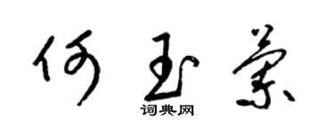 梁錦英何玉蘭草書個性簽名怎么寫