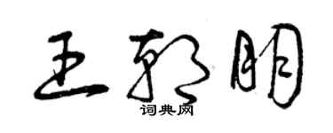 曾慶福王朝朋草書個性簽名怎么寫